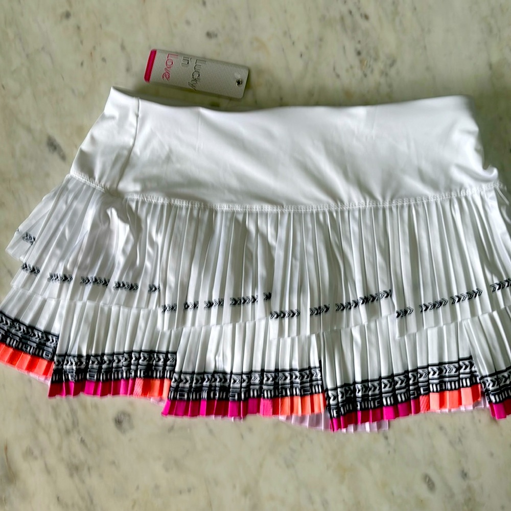 Santa Fe Glow pleated mini skirt by Lucky in Love sz XL